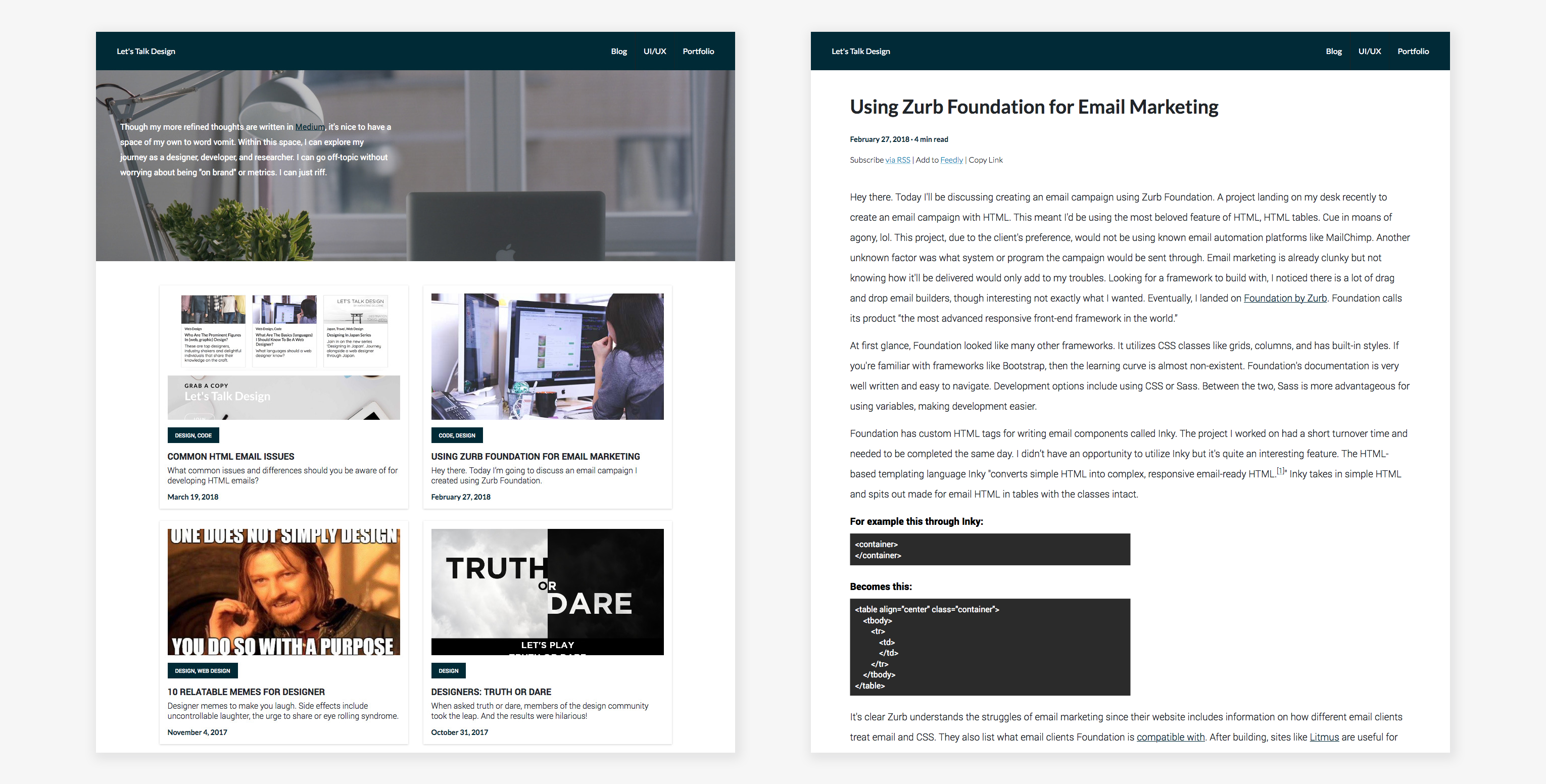 updated blog design