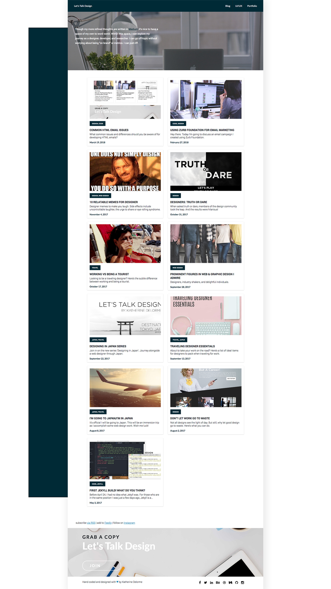 Blog redesign Instagram story the new design
