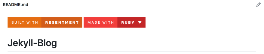 Example of For The Badge badges used in a GitHub README file